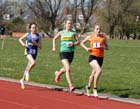 Chloe Price (Durham City) from winner Danielle Hodgkinson (Walsend) and 3rd Sophie Burnett during the 1500 metres at the North of England,League, Div. 4E, Whitley Bay.